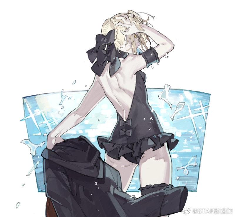 artoria pendragon and saber alter (fate and 1 more) drawn by starshadowmagician