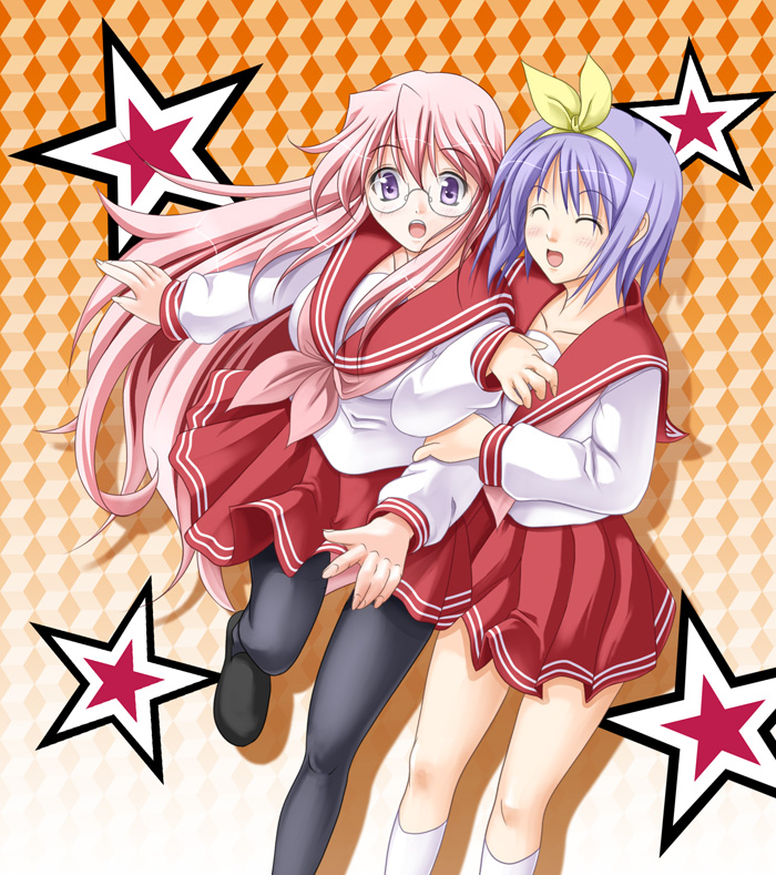 hiiragi tsukasa and takara miyuki (lucky star) drawn by fujimika