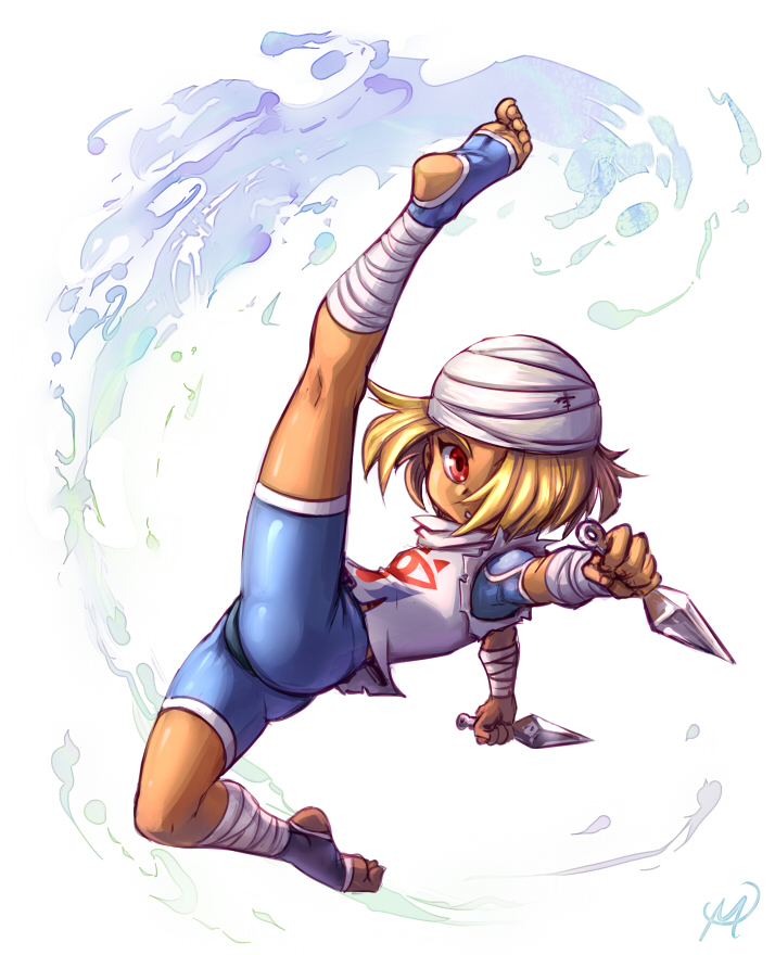 sheik (the legend of zelda and 1 more) drawn by maxa'