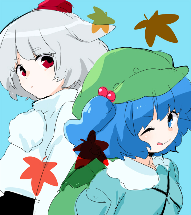inubashiri momiji and kawashiro nitori (touhou) drawn by machiko_(beard)