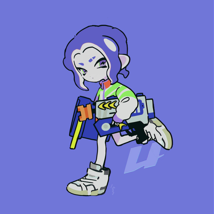 octoling player character and octoling girl (splatoon and 1 more) drawn by imaikuy0