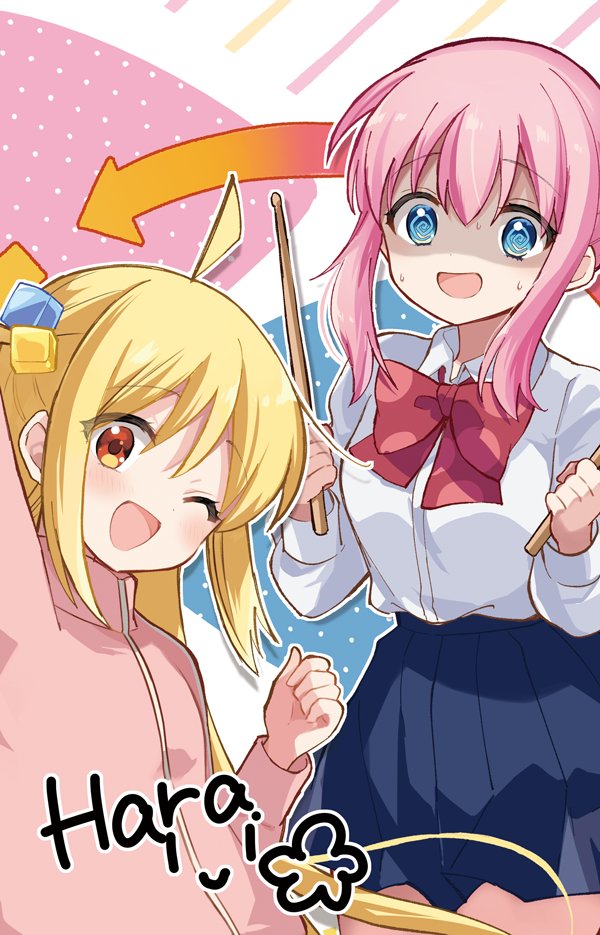 gotoh hitori and ijichi nijika (bocchi the rock!) drawn by hara_yui