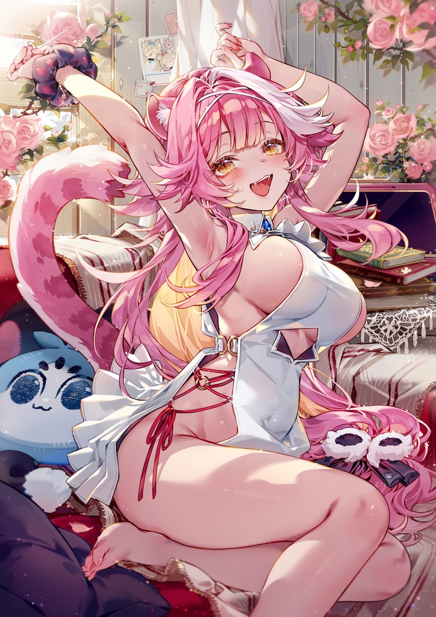 fuwawa abyssgard, mococo abyssgard, raora panthera, and chattino (hololive and 1 more) drawn by hieihirai