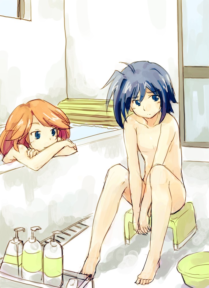 sendou aichi and sendou emi (cardfight!! vanguard) drawn by goro73