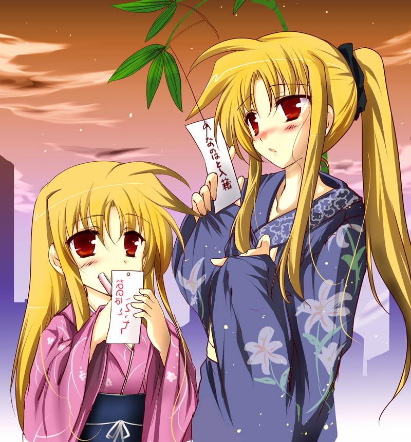 fate testarossa and alicia testarossa (lyrical nanoha and 1 more) drawn by kimura_shuuichi