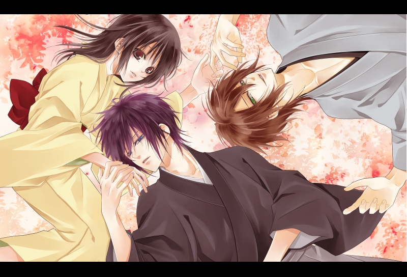 yukimura chizuru, saitou hajime, and okita souji (hakuouki shinsengumi kitan) drawn by tohikou