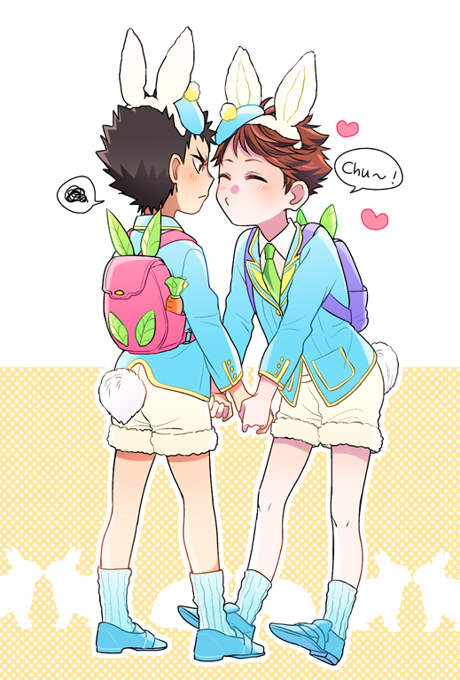 oikawa tooru and iwaizumi hajime (haikyuu!!) drawn by rinrin_hisashi