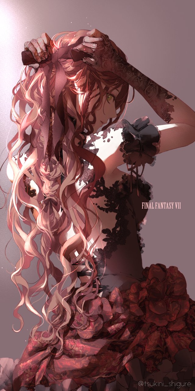 aerith gainsborough (final fantasy and 1 more) drawn by tsukini_shigure