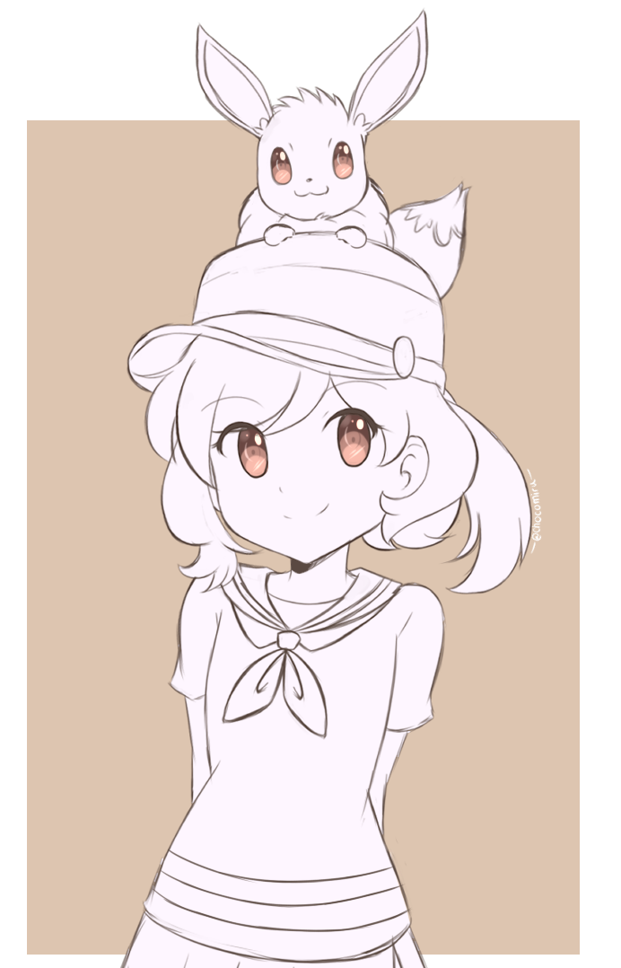 eevee and elaine (pokemon and 1 more) drawn by chocomiru
