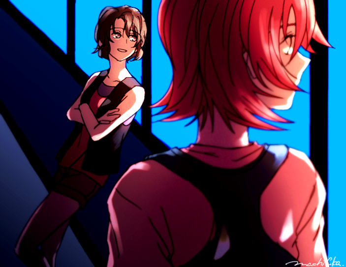 canon memphis and kaname sakura (soukyuu no fafner) drawn by machi_fuka