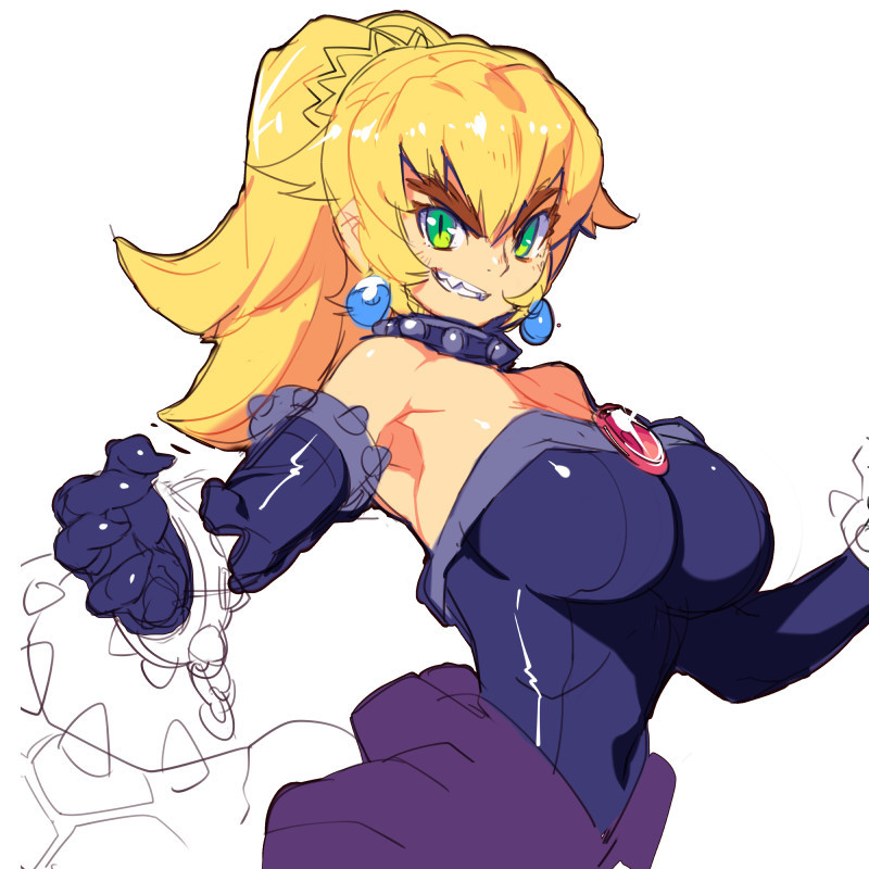 bowsette (mario and 1 more) drawn by metata