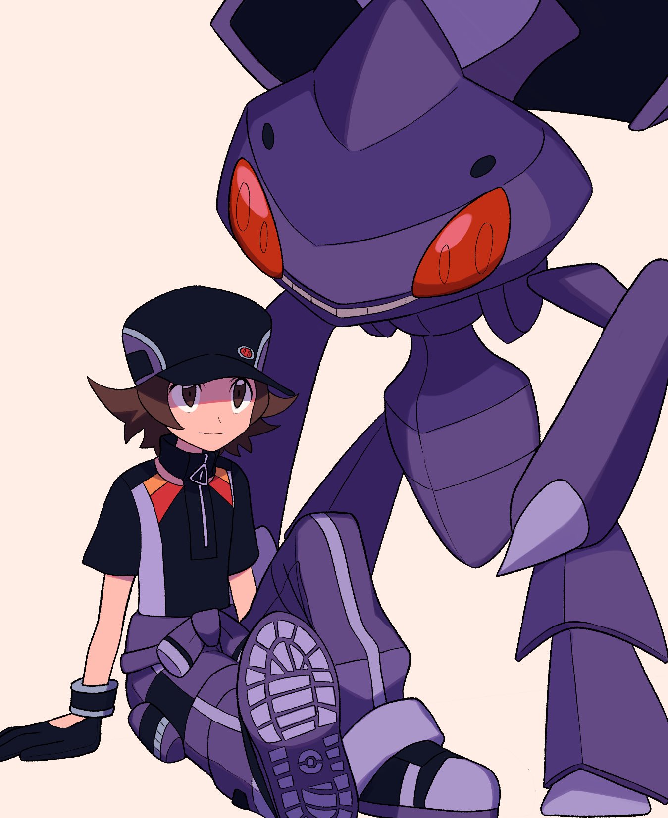hilbert, genesect, and hilbert (pokemon and 1 more) drawn by