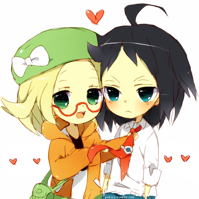 bianca and cheren (pokemon and 1 more) drawn by pikiru