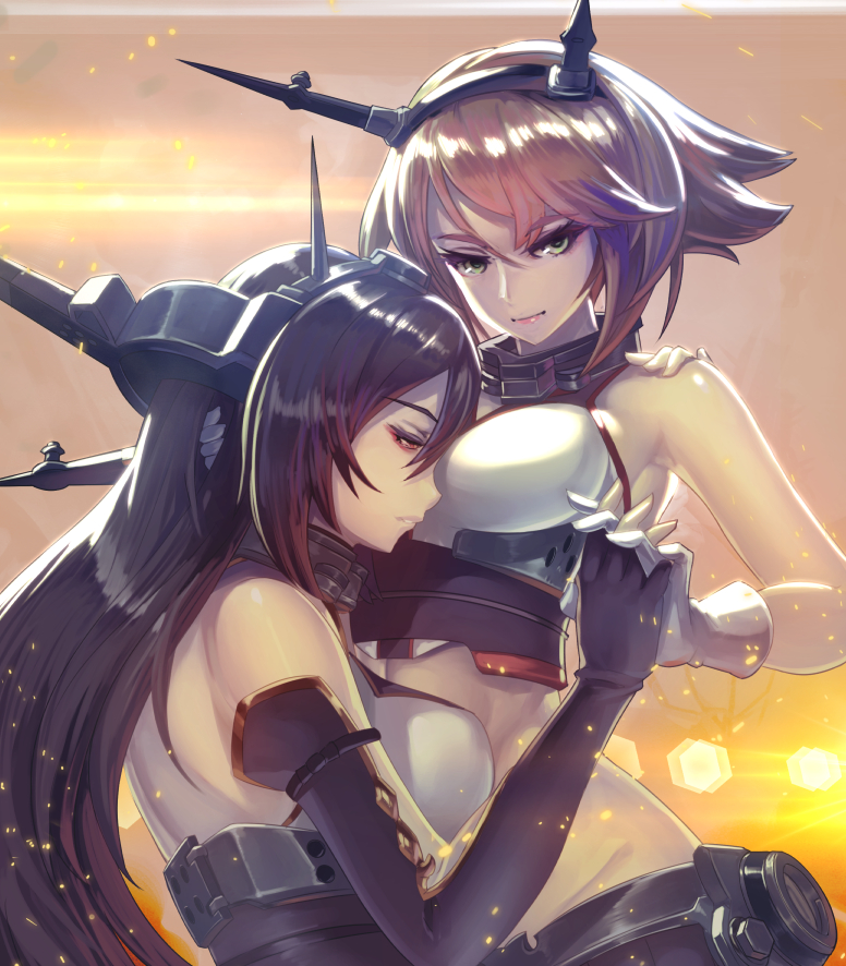 nagato and mutsu (kantai collection) drawn by kazto_furuya