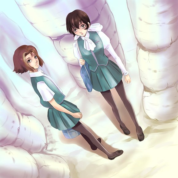 natsuno eri and miyabe yuko (strange dawn) drawn by pike_(piquet)