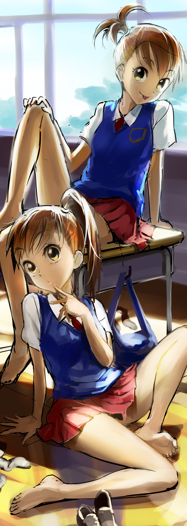 futami mami and futami ami (idolmaster and 1 more) drawn by andou_shuki