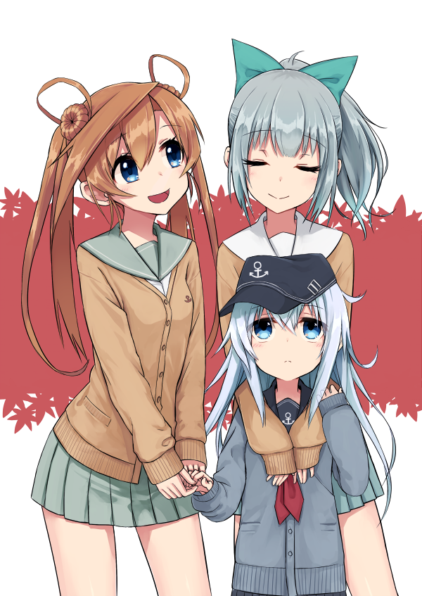 hibiki, yuubari, and abukuma (kantai collection) drawn by azu_(azusayumix)