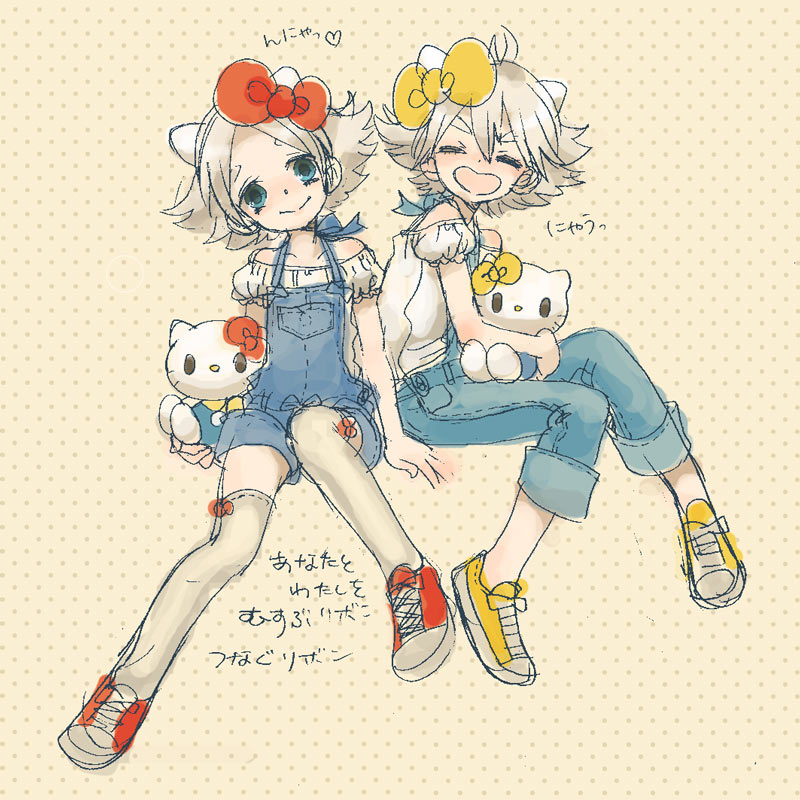 hello kitty, fubuki shirou, fubuki atsuya, and mimmy (sanrio and 2 more) drawn by lalamix