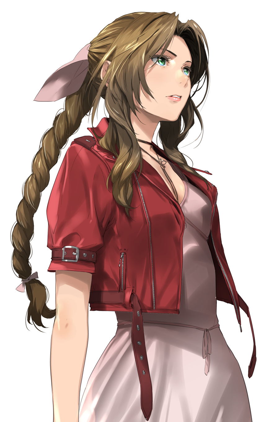 aerith gainsborough (final fantasy and 1 more) drawn by enami_katsumi