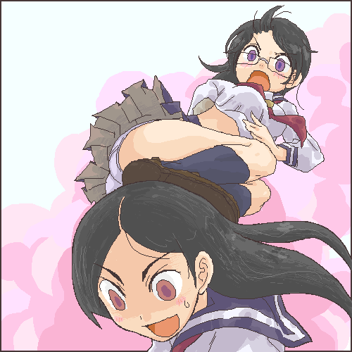 kitsu chiri and fujiyoshi harumi (sayonara zetsubou sensei) drawn by seki_(red_shine)