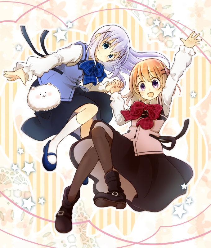 kafuu chino, hoto cocoa, and tippy (gochuumon wa usagi desu ka?) drawn by katamari_(haruumi00)