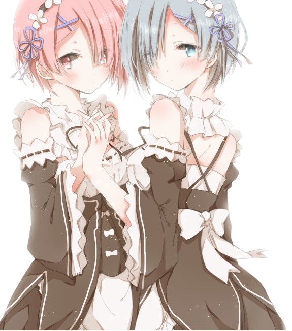 rem and ram (re:zero kara hajimeru isekai seikatsu) drawn by hiro_(hirohiro31)
