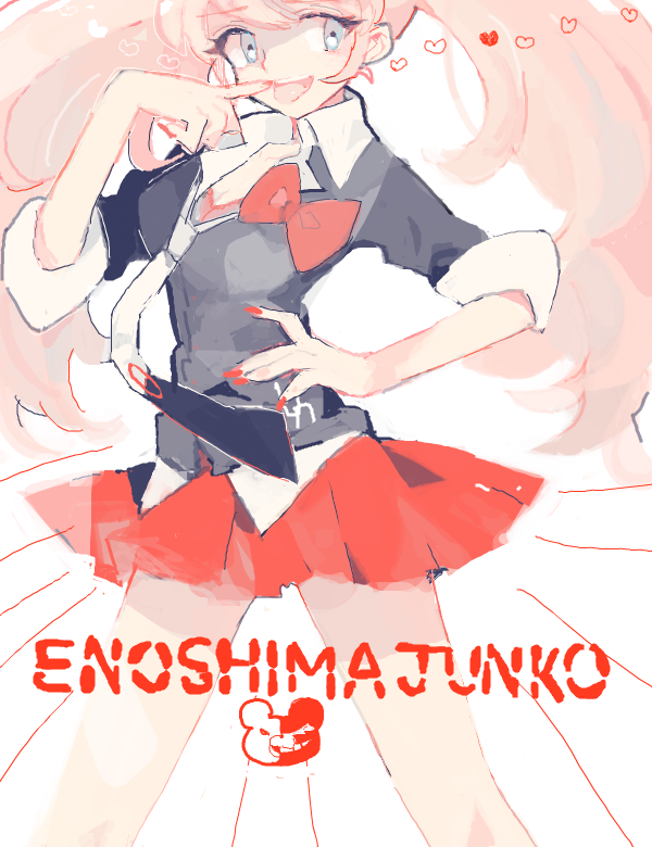 enoshima junko and monokuma (danganronpa and 1 more) drawn by pikaro
