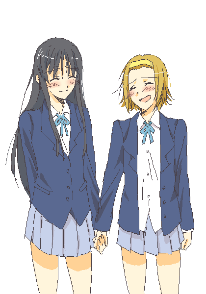 akiyama mio and tainaka ritsu (k-on!) drawn by ame_arare