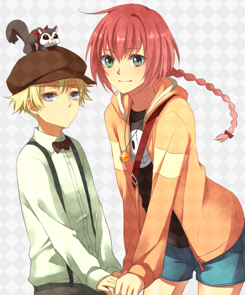 suou pavlichenko, july, and petya (darker than black) drawn by roku_(azurebird)
