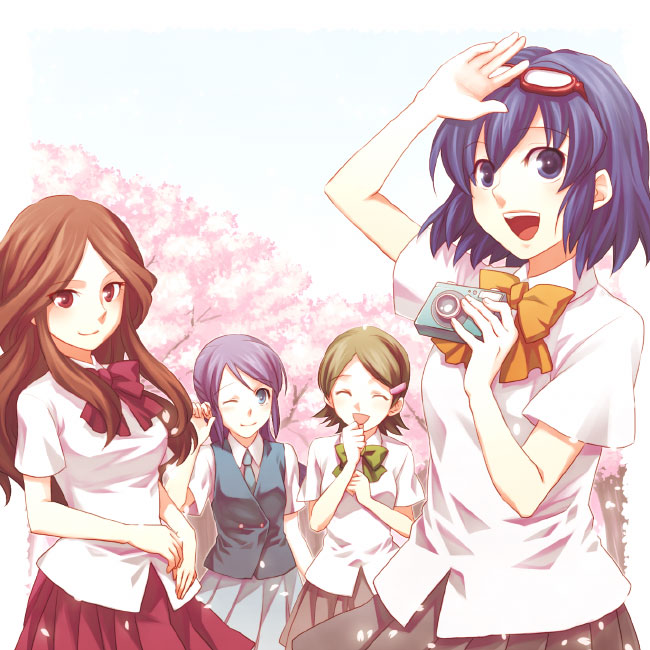 otonashi haruna, raimon natsumi, kudou fuyuka, and kino aki (inazuma eleven) drawn by kori_(etinop)
