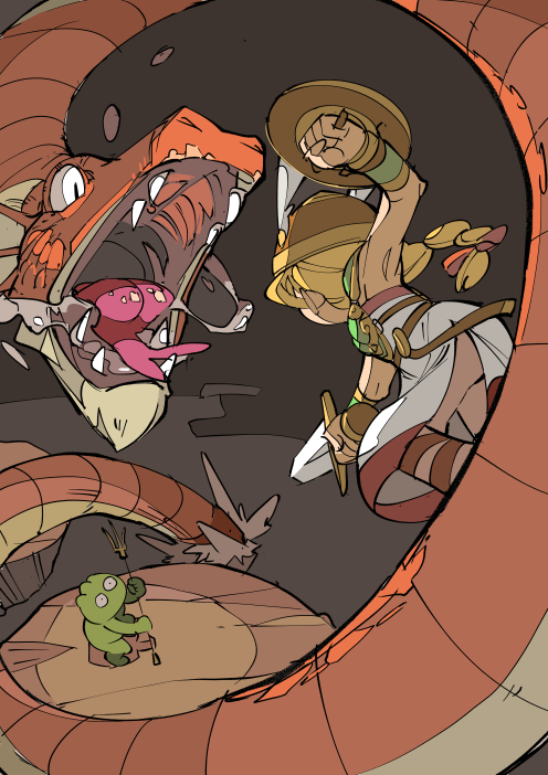 valkyrie and krino sandra (valkyrie no densetsu) drawn by hounori