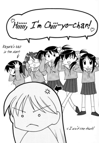 kasuga ayumu, sakaki, mihama chiyo, takino tomo, kagura, and 1 more (azumanga daioh) drawn by ichiba_ko'ushi