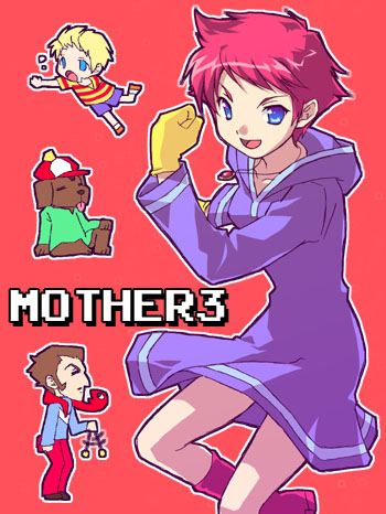 lucas, kumatora, boney, duster, and rope snake (mother and 1 more) drawn by senntakuya