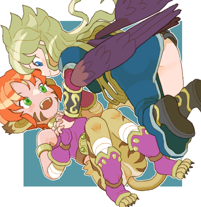 katt and nina (breath of fire and 1 more) drawn by sicky_(pit-bull)