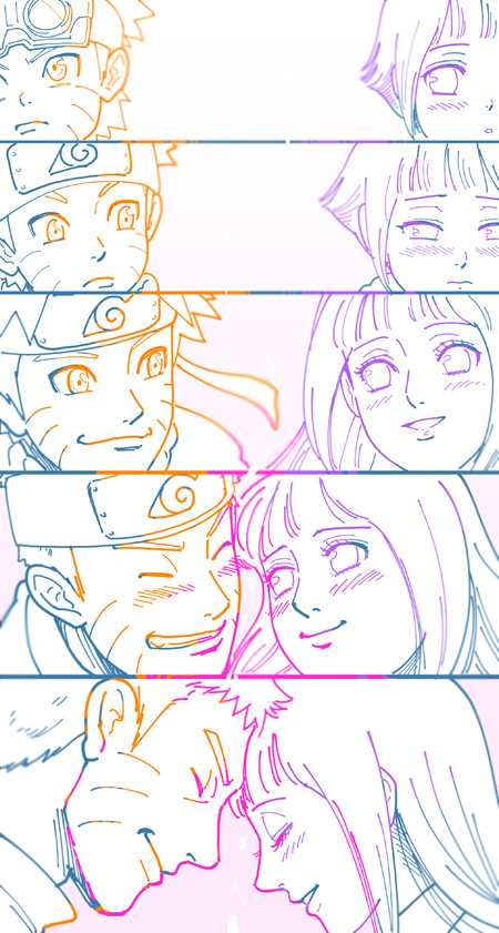 uzumaki naruto and hyuuga hinata (naruto and 1 more) drawn by risuo