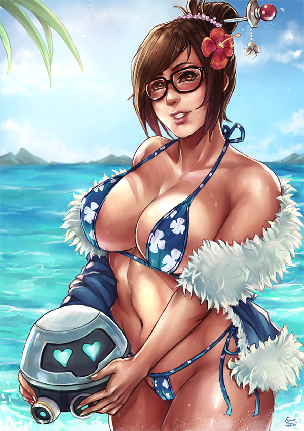 mei and snowball (overwatch and 1 more) drawn by kachima
