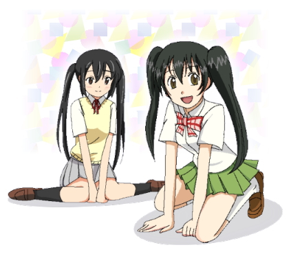 nakano azusa and fujisaki azusa (k-on! and 1 more) drawn by fetama
