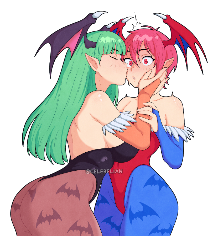morrigan aensland and lilith (darkstalkers) drawn by celebelian