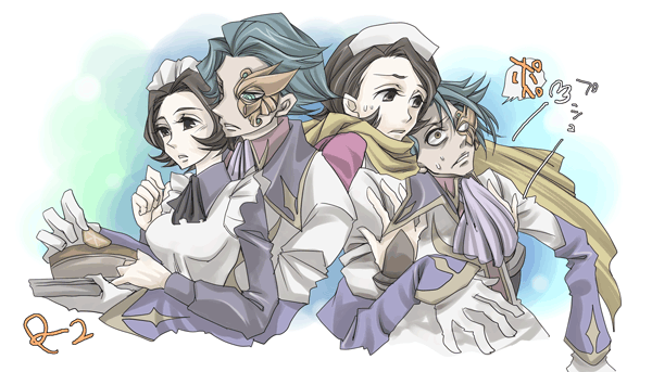 jeremiah gottwald and shinozaki sayoko (code geass) drawn by em-mirror
