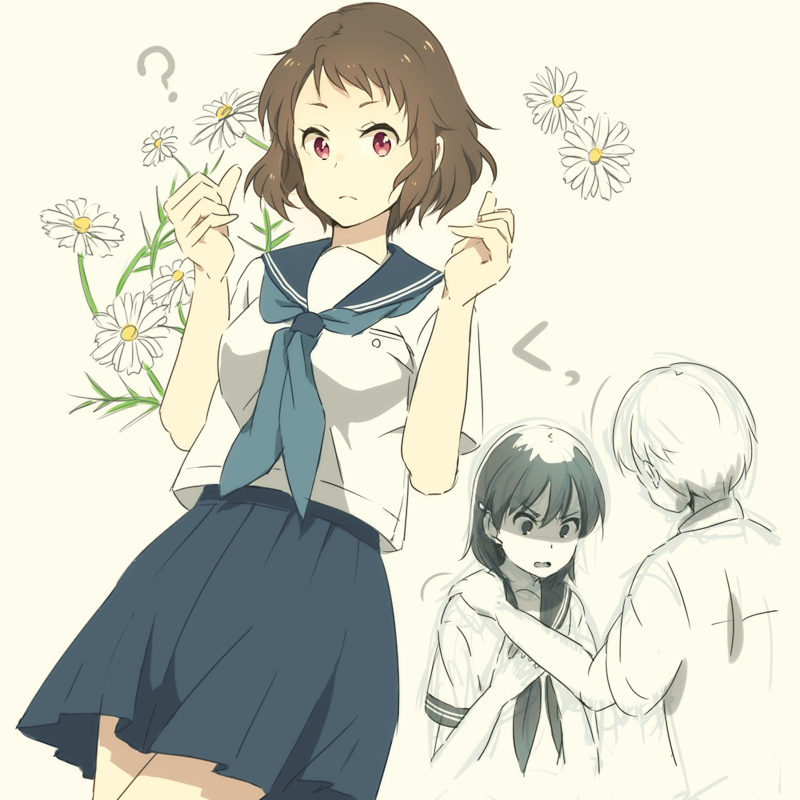 ibara mayaka and fukube satoshi (hyouka) drawn by anko_(w-anco)