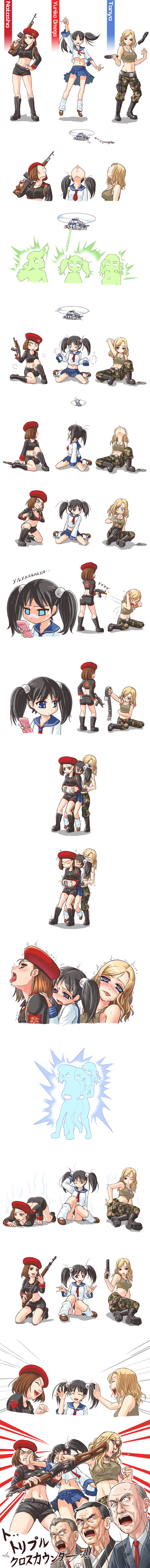 otonashi meru, yuriko omega, natasha volkova, tanya adams, and emperor yoshiro (command & conquer and 2 more) drawn by man_(trance)