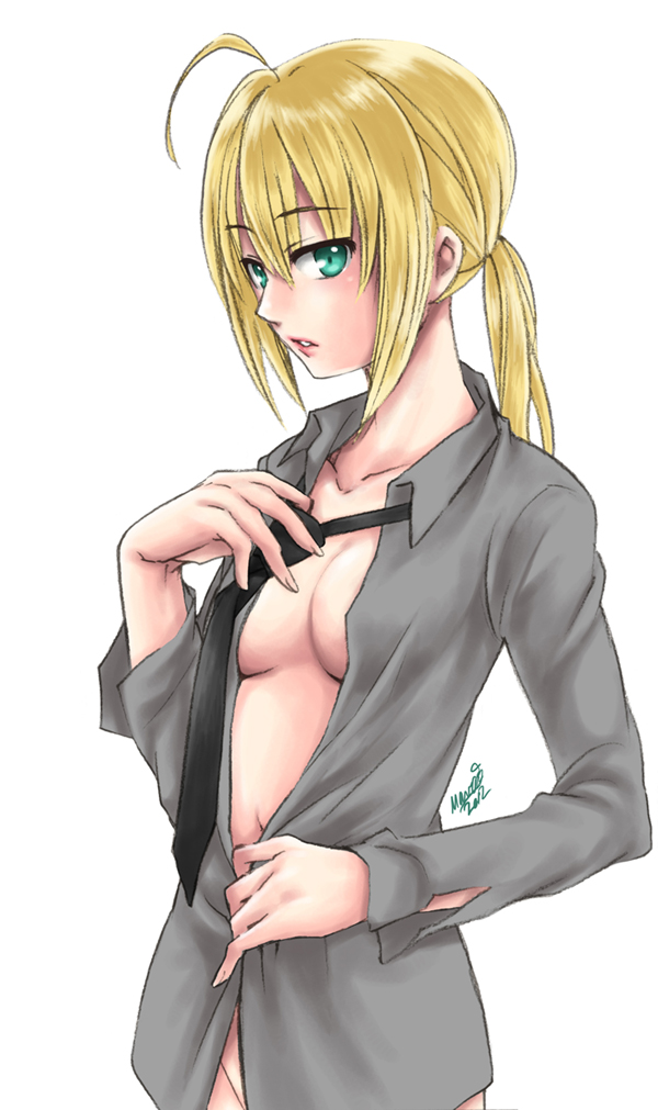 artoria pendragon and saber (fate and 1 more) drawn by mono_land