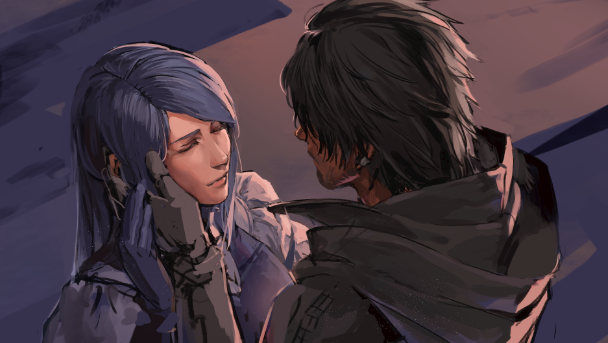 clive rosfield and jill warrick (final fantasy and 1 more) drawn by kamabokousuyaki