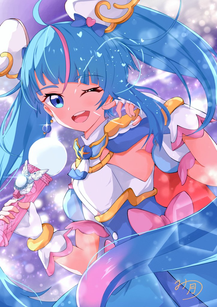 sora harewataru and cure sky (precure and 1 more) drawn by mitsuzuki_(ksvy3542)
