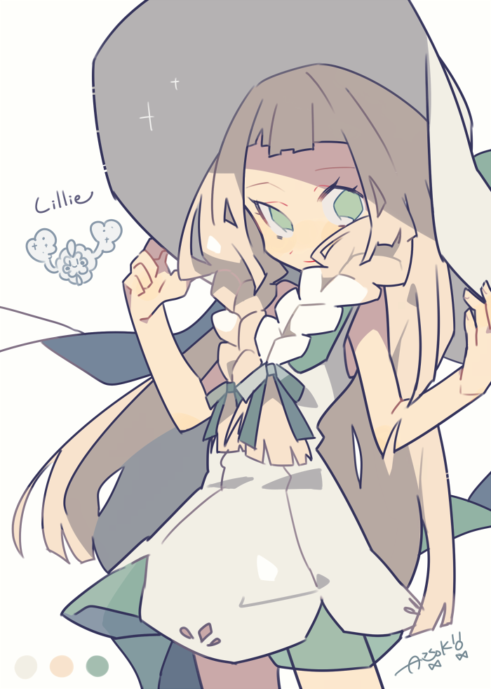 lillie and cosmog (pokemon and 1 more) drawn by auko