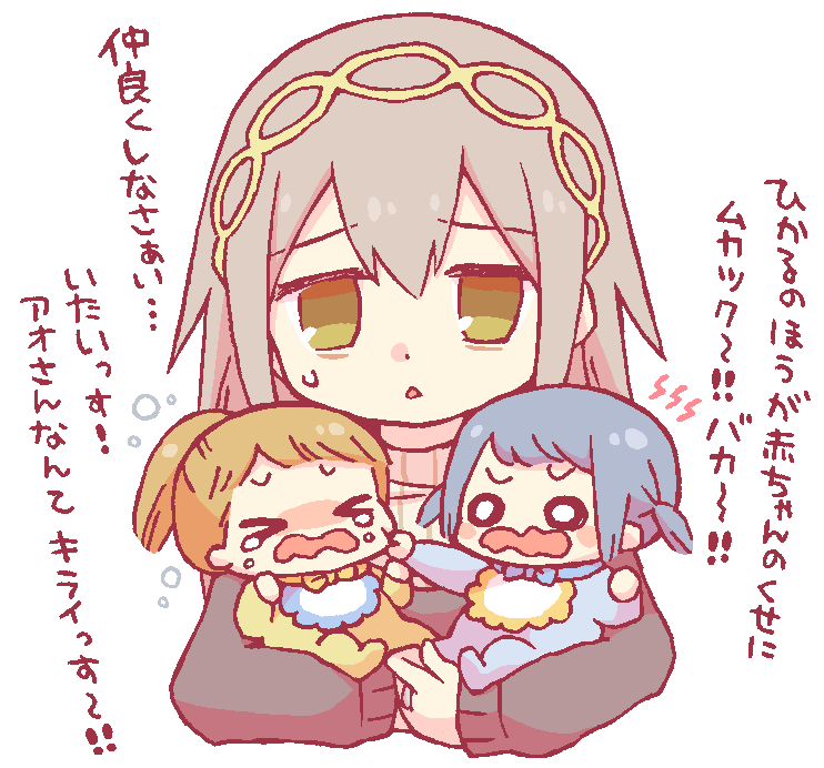 kureha yuna, kasane ao, and kirari hikaru (mahou shoujo madoka magica and 1 more) drawn by yuzuno_nana