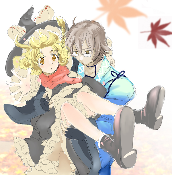 kirisame marisa and morichika rinnosuke (touhou) drawn by nanami_sano