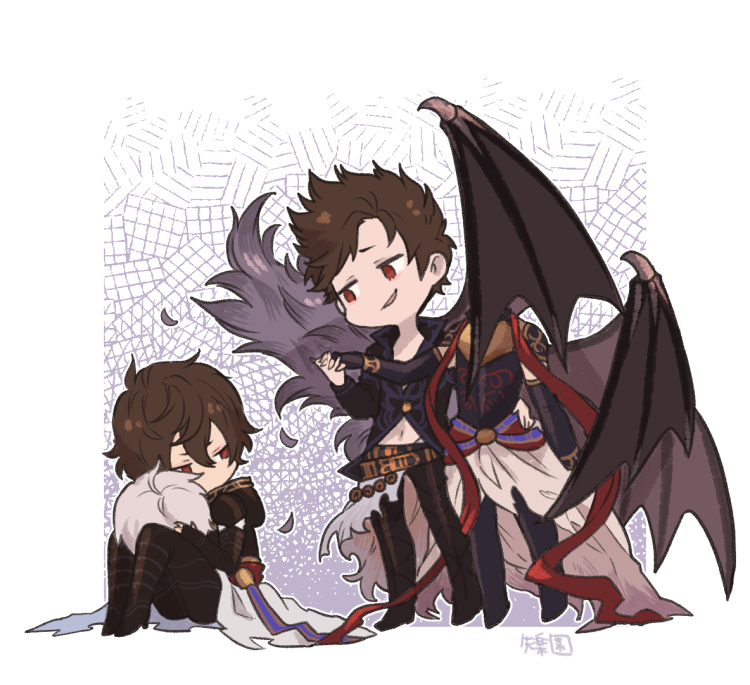 sandalphon, lucifer, and belial (granblue fantasy) drawn by gucha_(netsu)