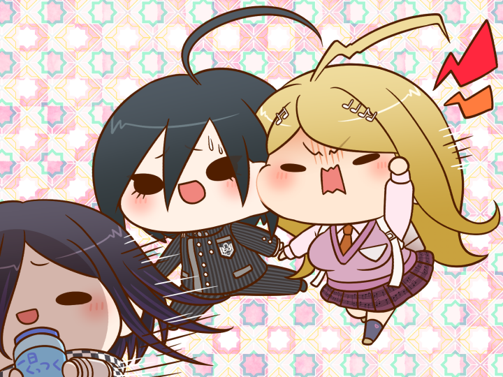 oma kokichi, saihara shuichi, and akamatsu kaede (danganronpa and 1 more) drawn by yumaru_(marumarumaru)