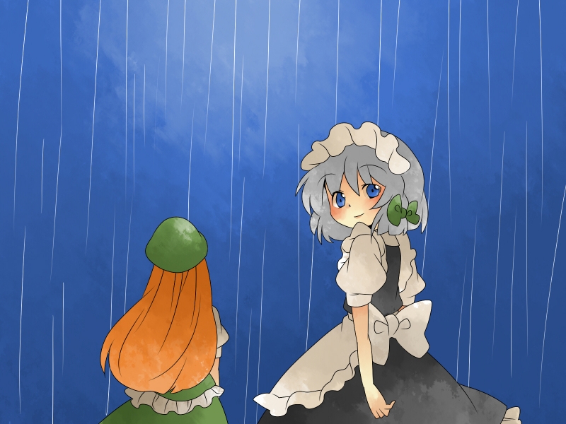 izayoi sakuya and hong meiling (touhou) drawn by hammer_(sunset_beach)
